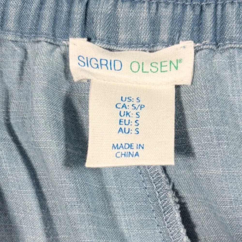 Sigrid Olsen Size Small Blue Lyocell Vest Maxi Skirt 2-Piece Matching Set